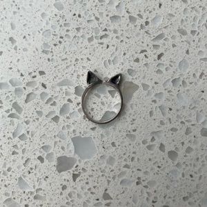 Cat ears sterling silver pinkie ring 💕